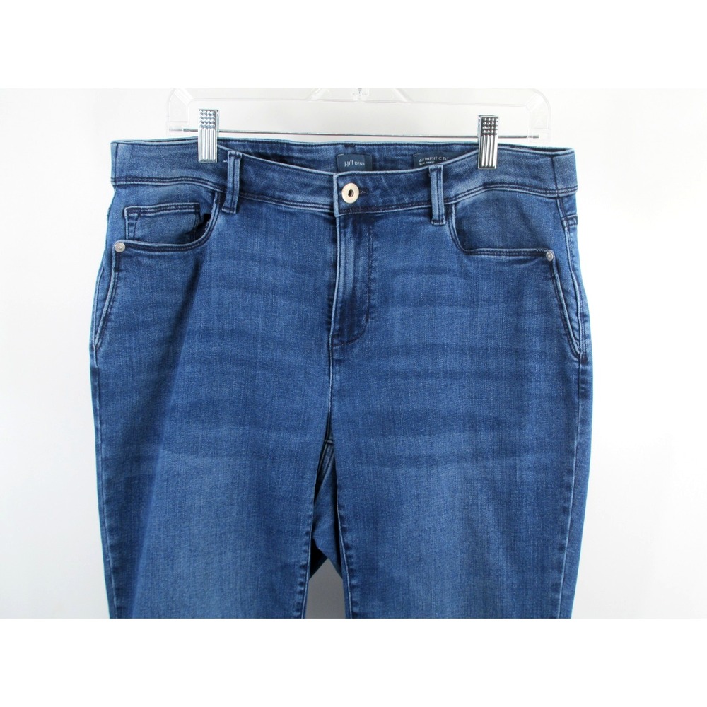 J. JILL Authentic Fit Slim Ankle Jeans Womens 16 Blue Denim Mid Rise Stretch - Picture 2 of 16